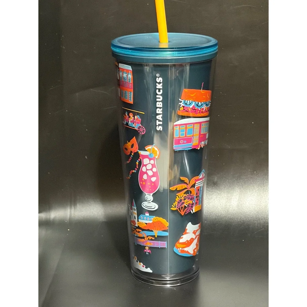Starbucks Discovery Series New Orleans Venti 24oz Cold Cup Tumbler W/ Straw HTF